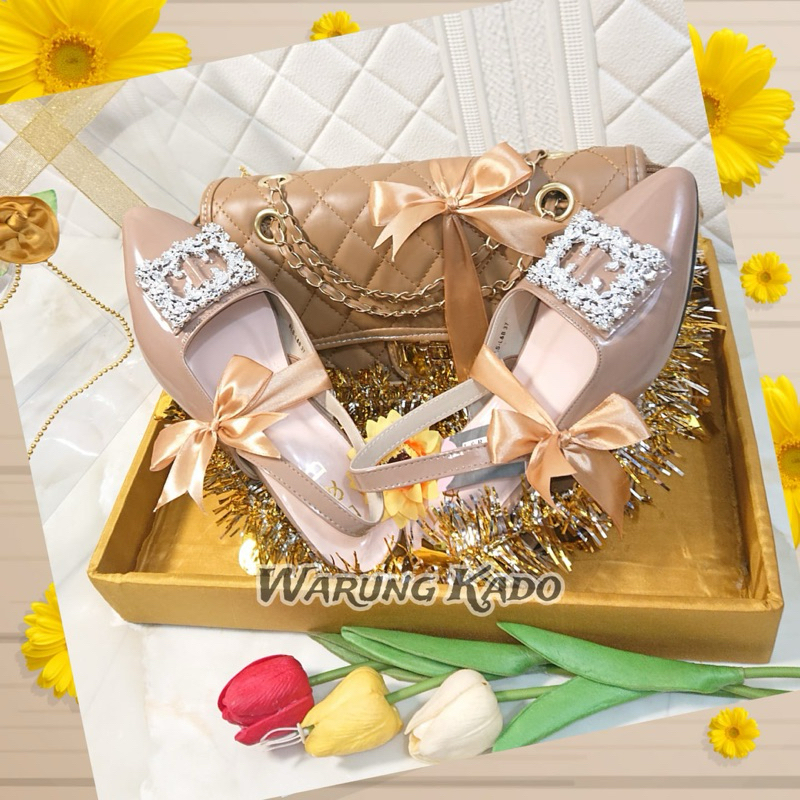 HANTARAN SESERAHAN PERNIKAHAN TAS DAN SANDAL FREE BOX MIKA