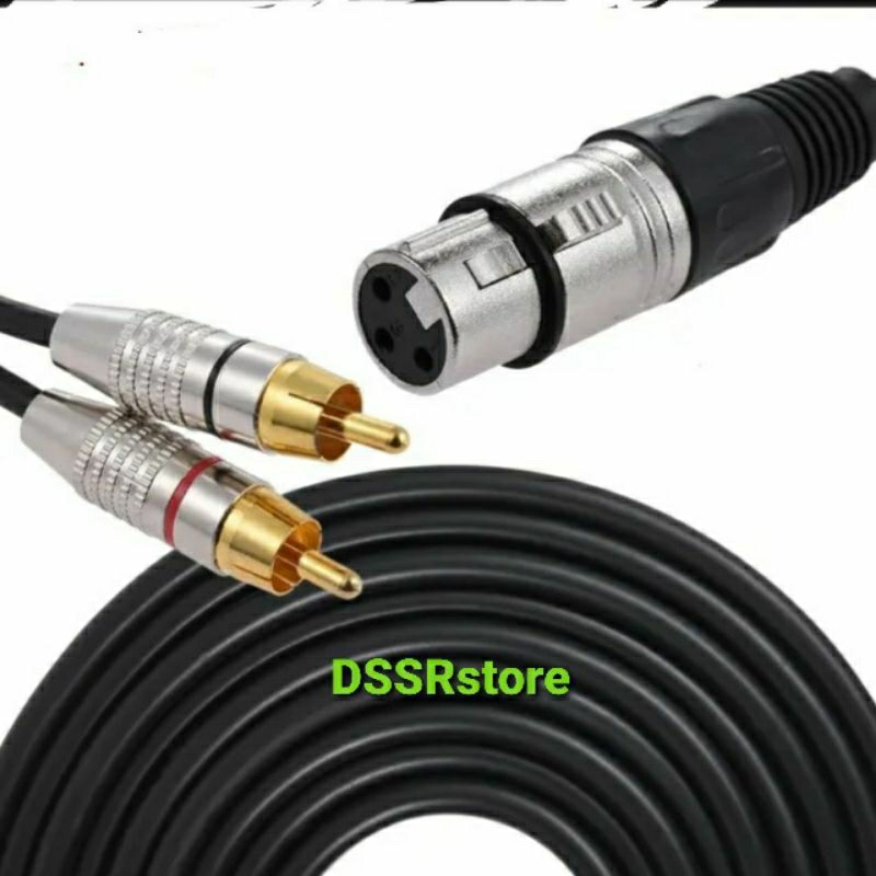 Kabel audio 1 xlr female  to 2 rca  male plug stereo