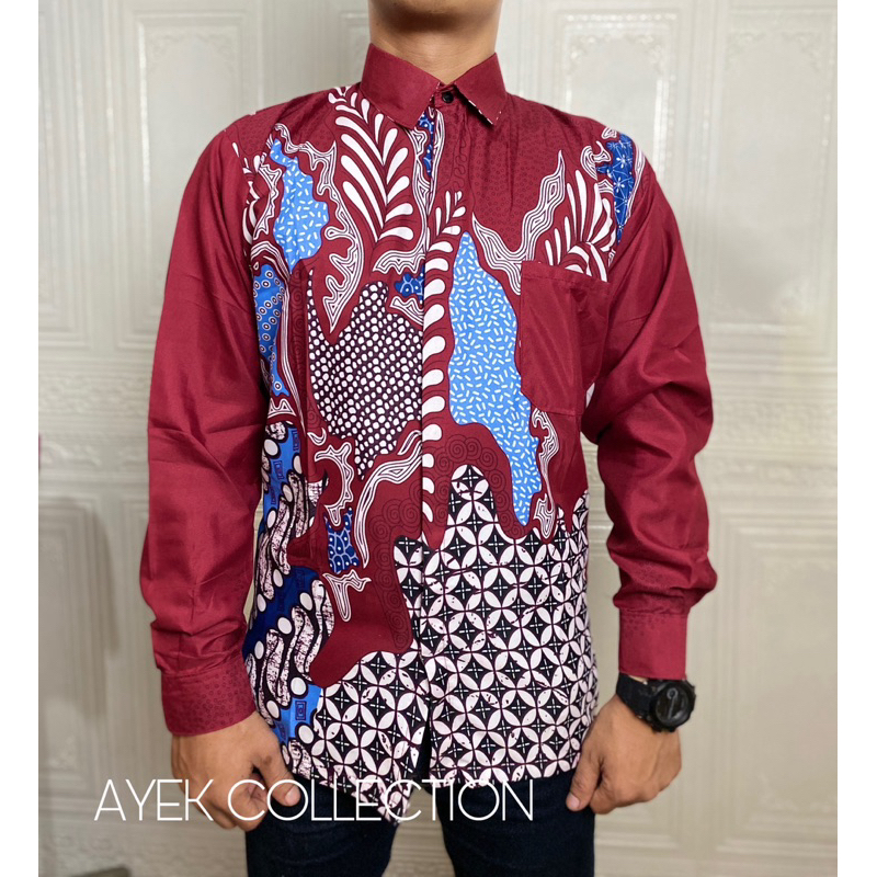 Baju batik murah cowok tangan panjang