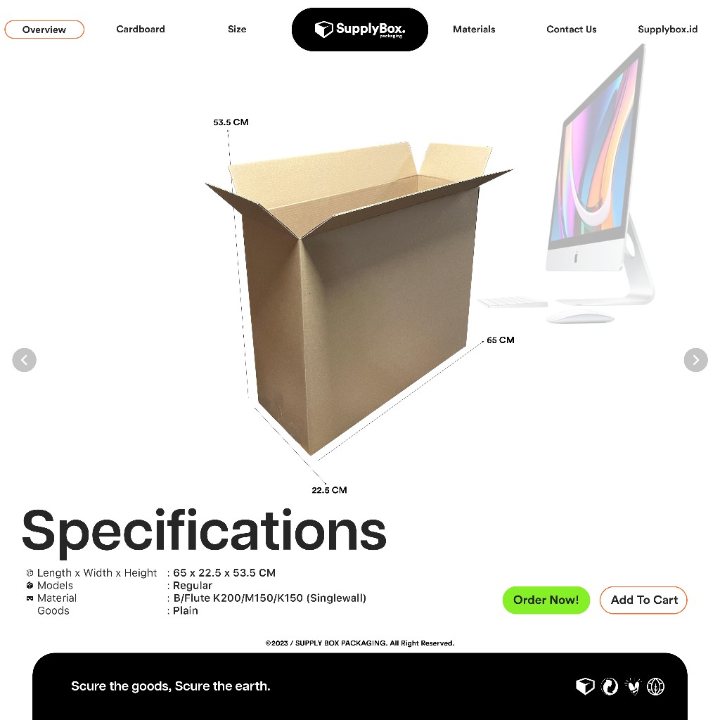 

KARDUS BOX PACKAGING 65 x 22.5 x 53.5 CM | Kardus | Cardboard | Dus Box