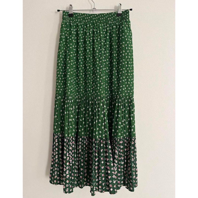 rok uniqlo paul&joe tiered skirt green size L