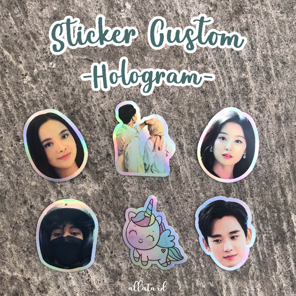 

[ISI 9pcs] Sticker Hologram Custom Foto Wajah Kartun