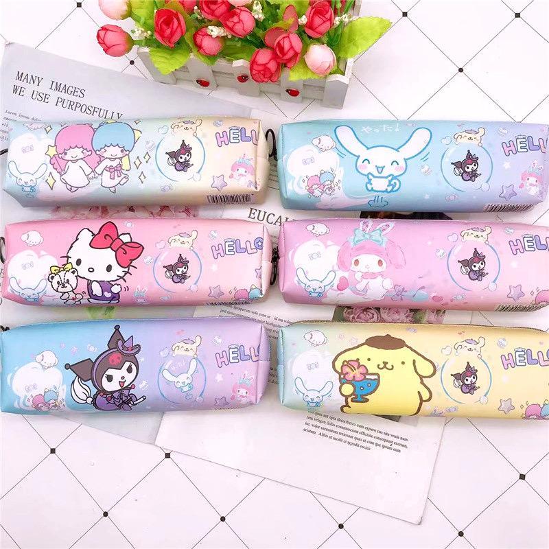 

( 1 PAK ISI 12 ) KOTAK PENSIL SANRIO / TEMPAT PENSIL BALOK SANRIO PU RESLETING
