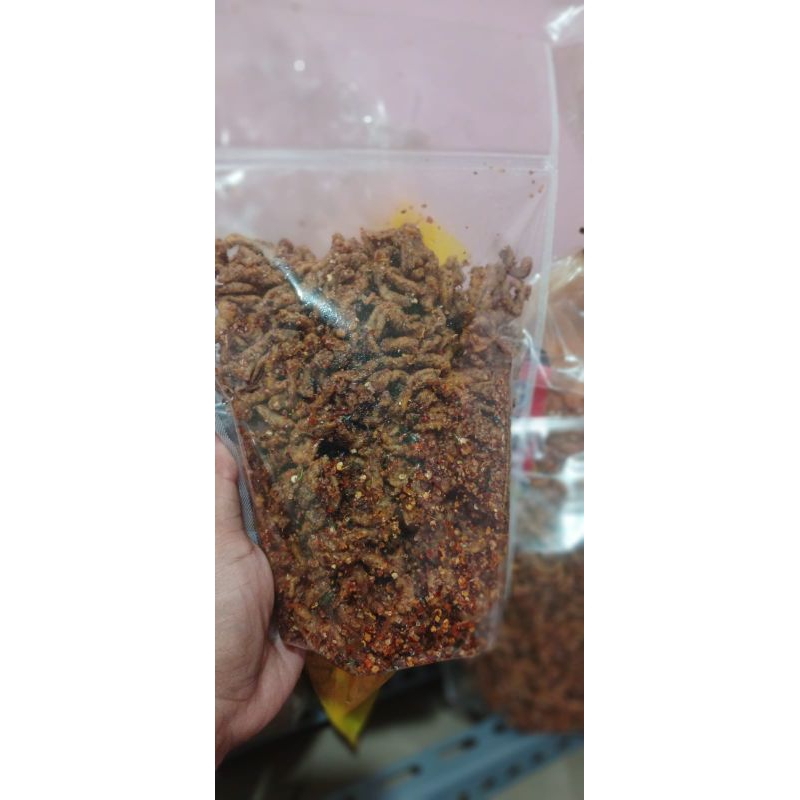 

Usus 1kg pedas daun jeruk Original mantap keripik usus pedas