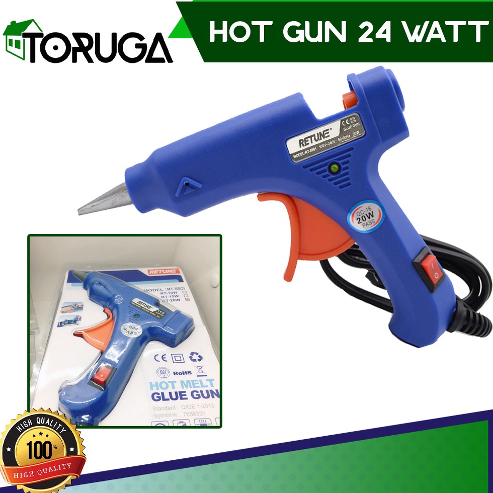 

STOK TERBARU HOT GUN 2W RT551 RETUNE ON OFF HIGH QUALITY PISTOL LEM TEMBAK 2 W TIDAK FREE GLUE STICK