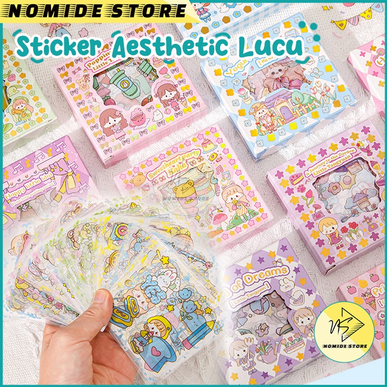 

PALING LARIS Sticker Aesthetic Lucu Waterproof DIY 1 Pcs Diarybook Scrapbook Gaya Korea Kekinian MX512