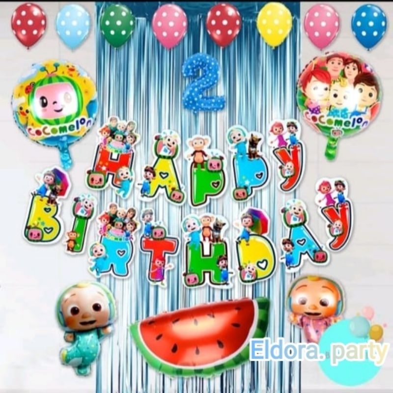 Paket Dekorasi Cocomelon bayi/Simple Dekorasi Ulang Tahun Anak