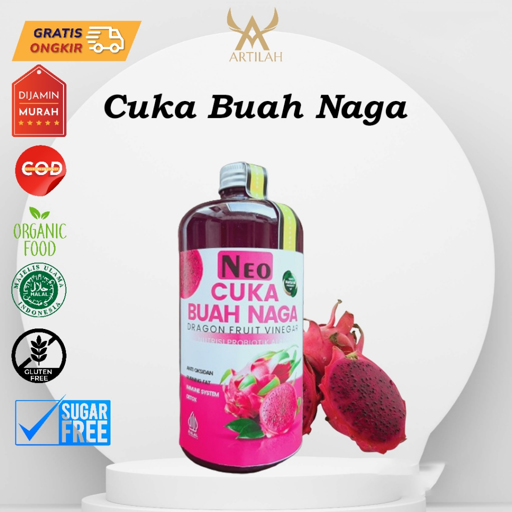 

Cuka Buah Naga Asli - Cuka Naga Prebiotik 500ml - Probiotik alami- Probiotics