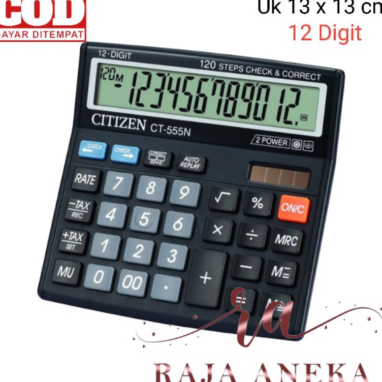 

KODE R15U Kalkulator Citizen CT555N MEJA DAGANG COMPACT 12 DIGIT AWET BERKUALITAS CHECK CEK ULANG ct 555