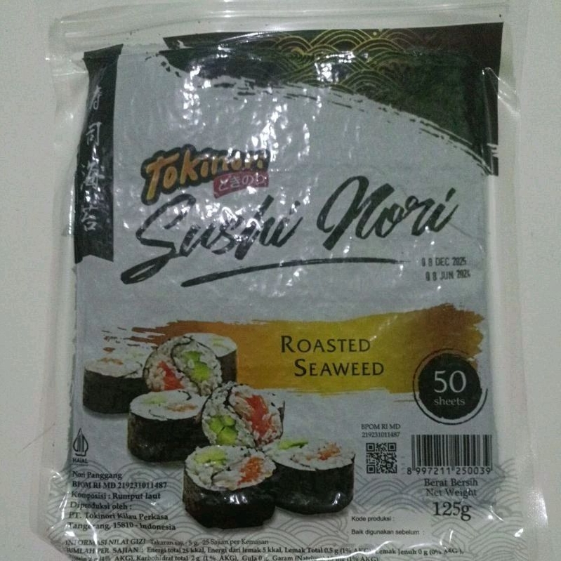 

TOKINORI Nori Sushi 50 Lembar Halal - Rumput Laut Nori Kimbab Sushi