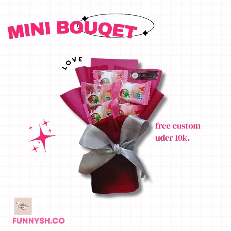 

Mini Bouqet Permen/Buket Permen Yupi/Permen Kis, Souvenir, Hadiah Gift