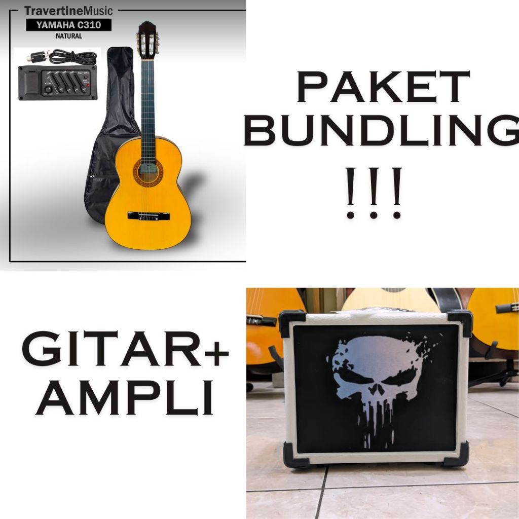 Gitar Clasic Nylon Yamaha C310 Custom High Quality Trusroad + Ampli AMB 5 Inch