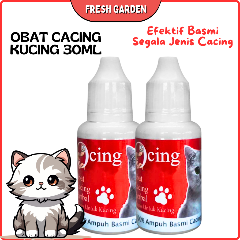Obat Cacing Herbal Kucing Sempati 30ml Obat Sakit Cacingan Kurus Lesu Lemas Anti Infeksi Freshgarden
