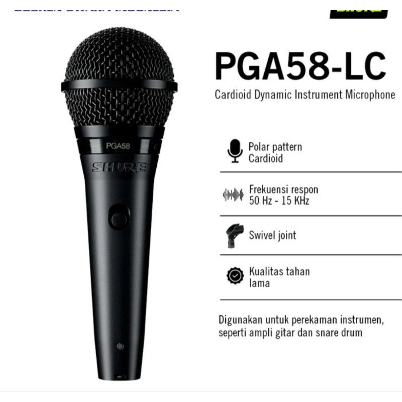 Shure PGA58 LC mic kabel shure pga58 original