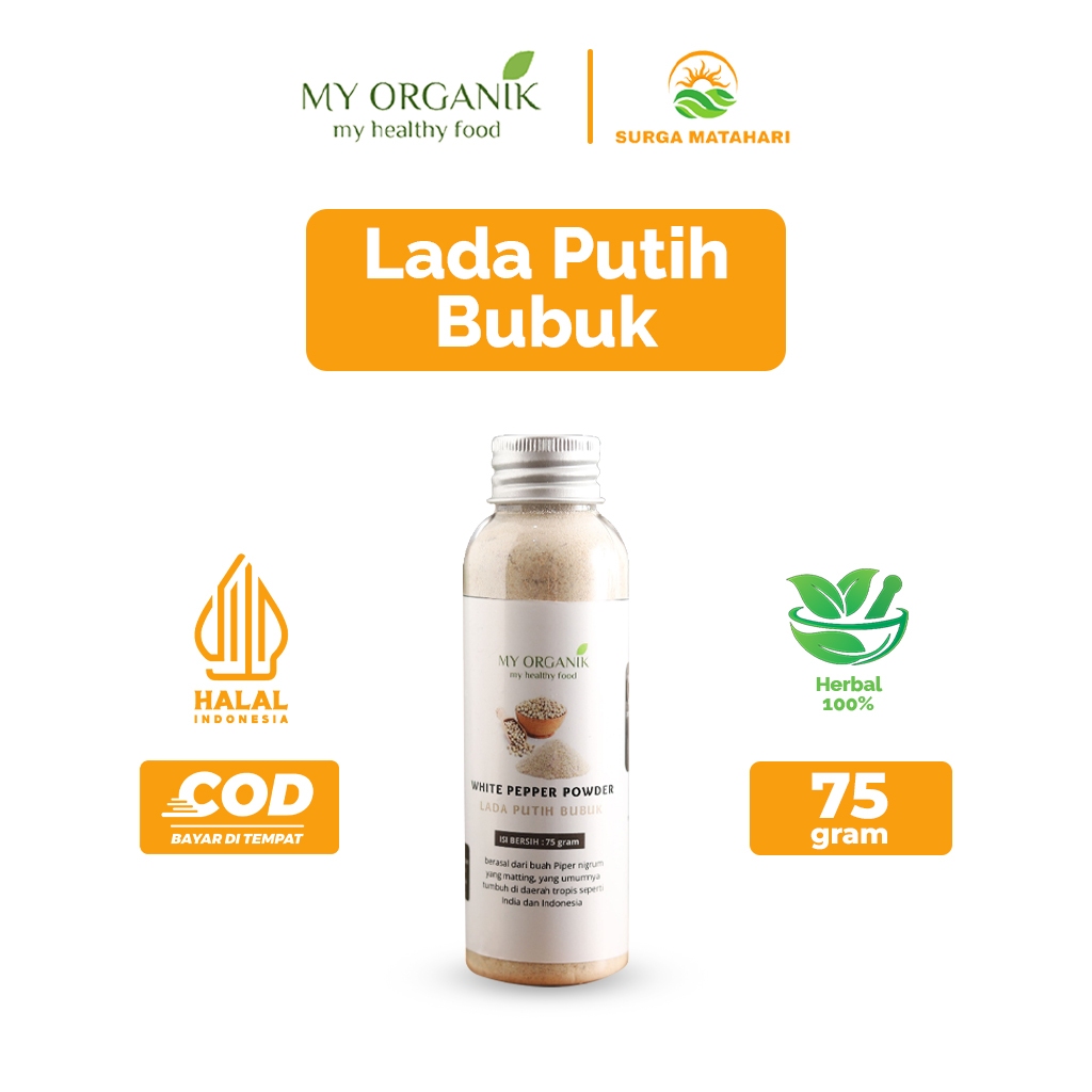 

My Organik Lada Merica Putih Bubuk Bumbu Masak Dapur Rempah White Pepper Merica Premium Asli tanpa Campuran