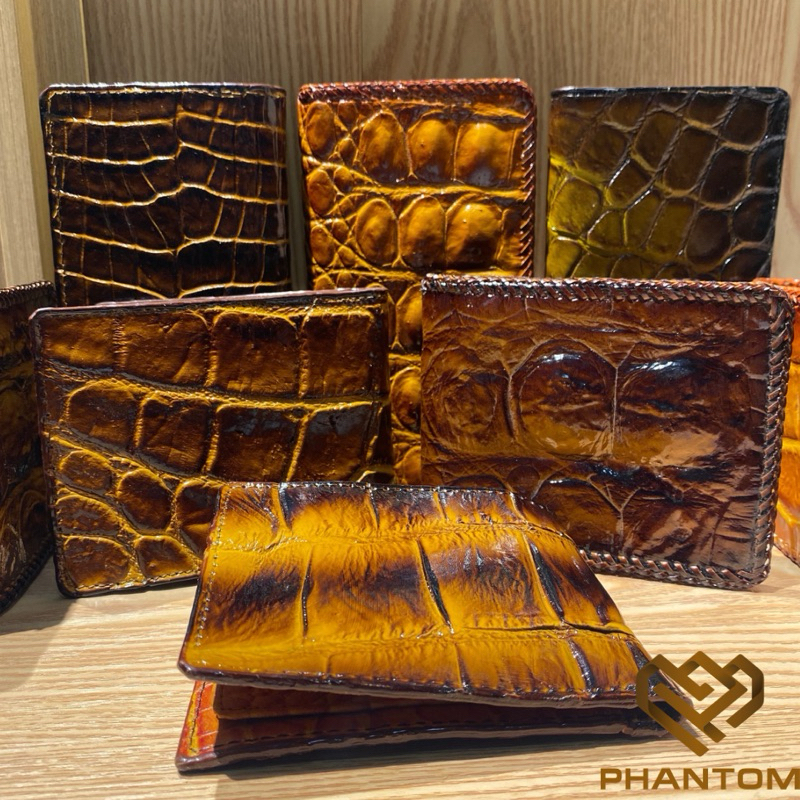 Dompet Lipat Pria Kulit Buaya Jahit Rajut Dompet Kulit Buaya  DOMPET PRIA KULIT BUAYA - DOMPET BUAYA