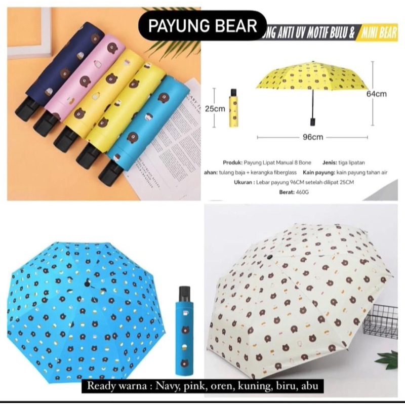 Payung, Payung lipat, Payung motif buah,payung 3d, Payung beruang