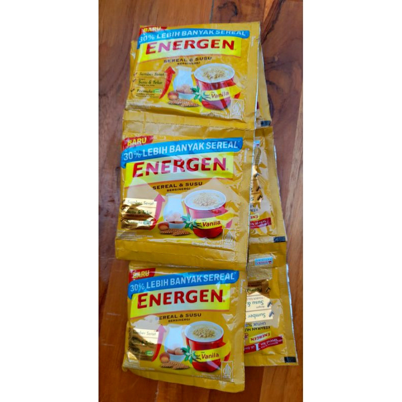 

ENERGEN SEREAL DAN SUSU RASA VANILA 1 RENCENG ISI 10 SACHET