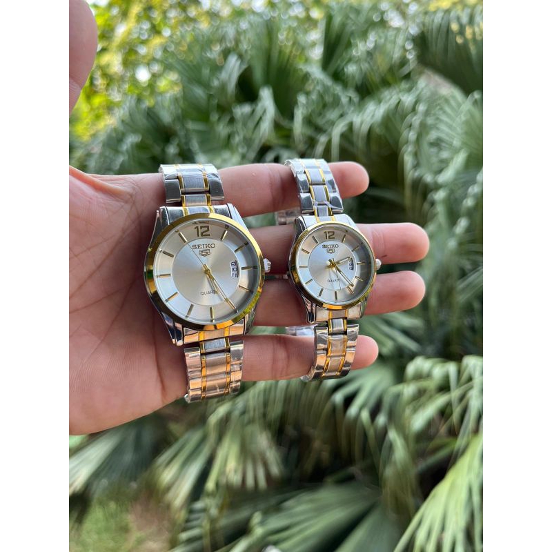 Jam Tangan  couple Rantai Stainles Steel / Jam Tangan Pria Elegan