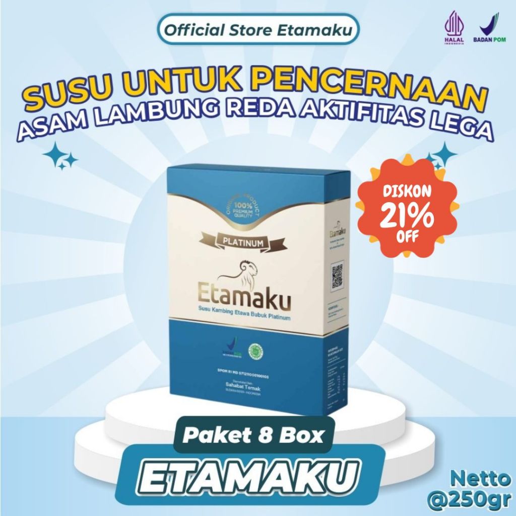 

Etamaku Susu Etawa Untuk Asam Lambung dan Pencernaan Susu Kambing Etawa 250gr