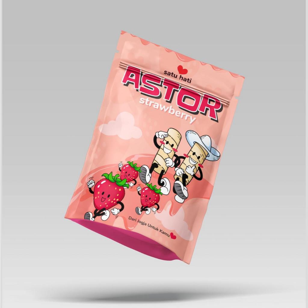 

Camilan Satu Hati Astor Strawberry 100 gr l Snack Bakpia Satu Hati