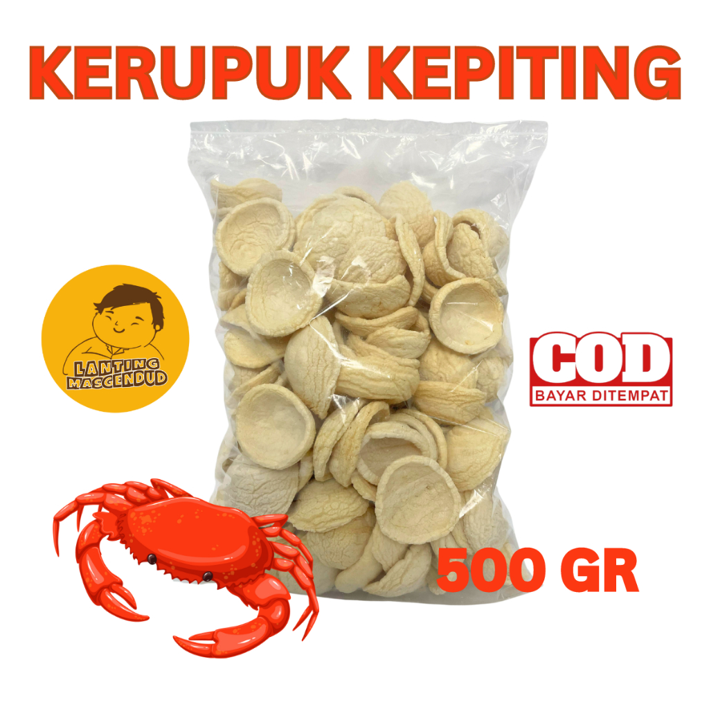 

Kerupuk Kepiting 500 Gr - Snack Gurih Asin Cemilan Seafood