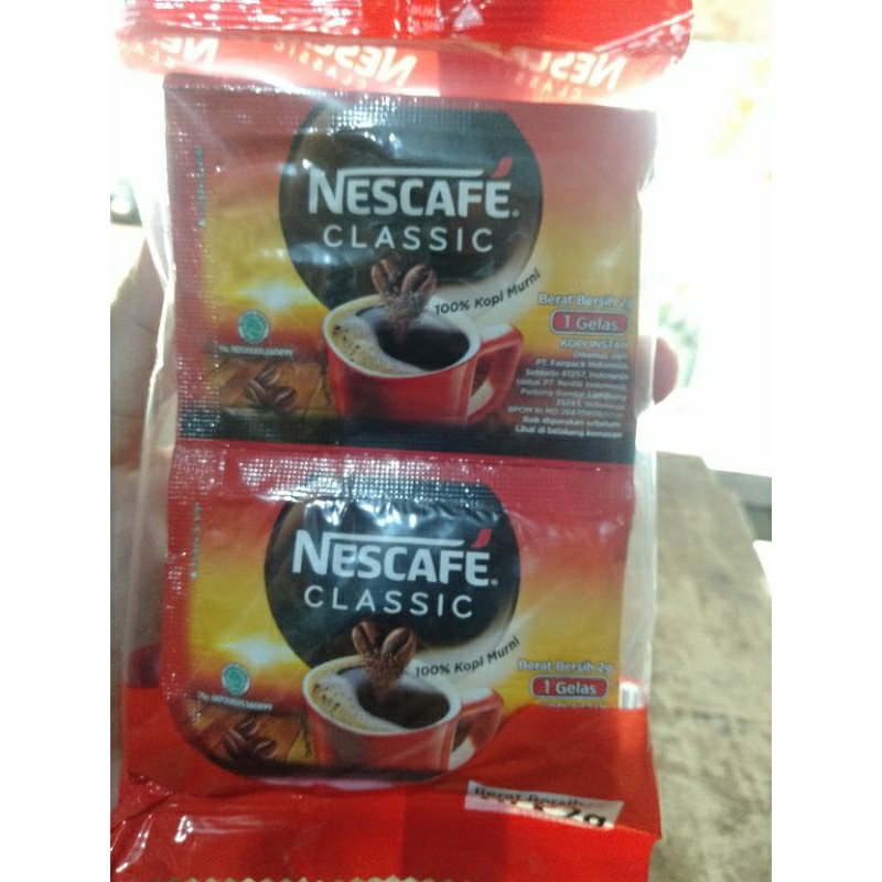 

Nescafe classic kopi instan tanpa gula isi 10pc