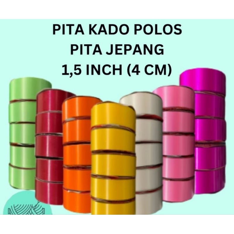 

Pita Kado Plastik Polos Besar 1,5 inch (4 cm) / Pita Jepang