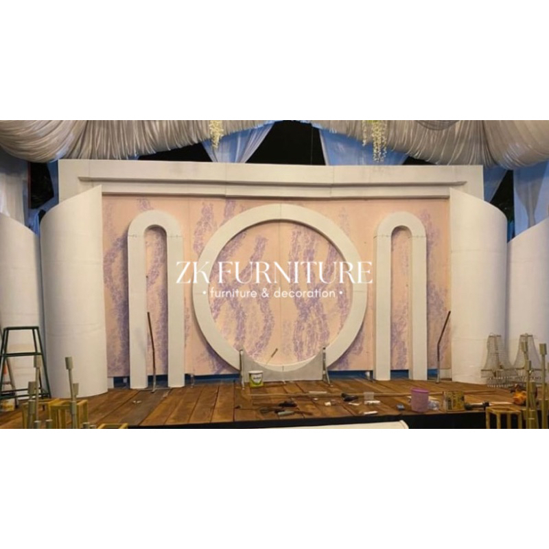 pelaminan backdrop triplek mewah / dekorasi wedding backdrop / backdrop pernikahan terbaru
