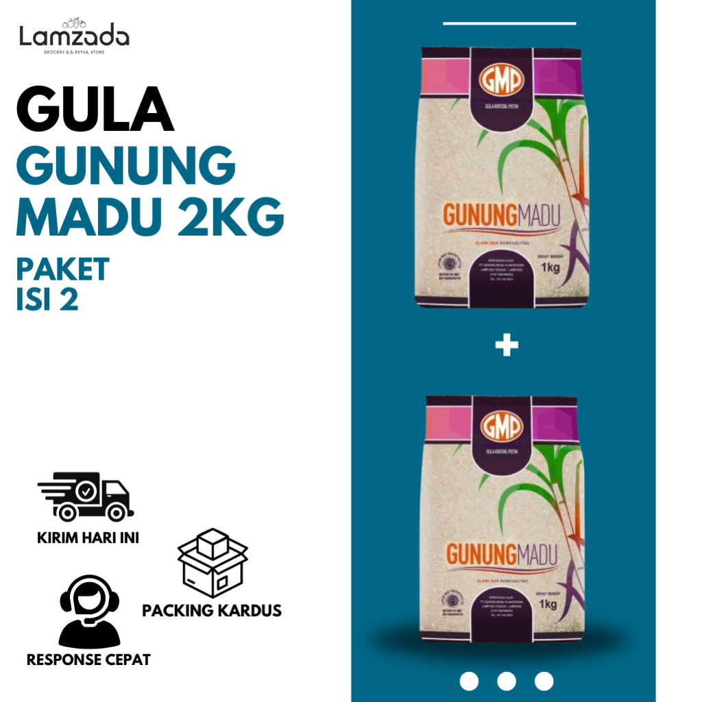 

Gula Pasir Kemasan 2kg GMP Gunung Madu Murah Satuan