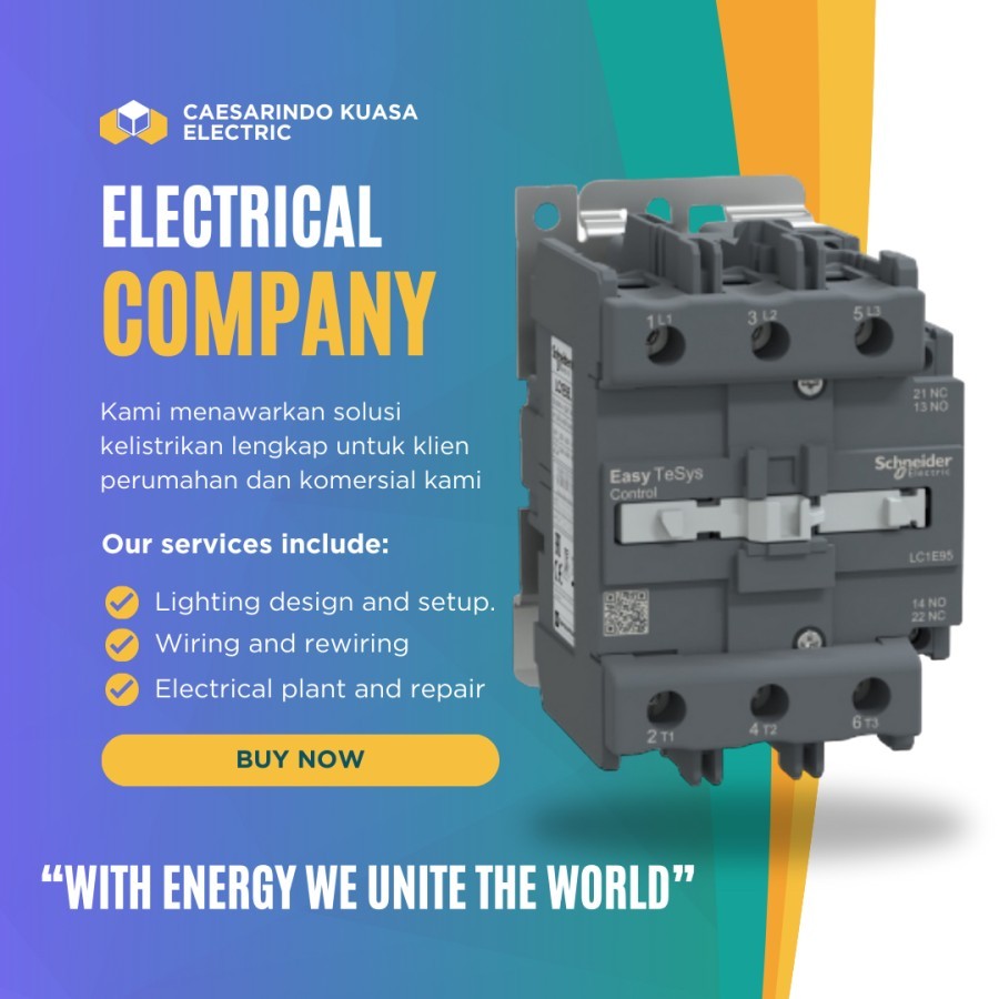 KONTAKTOR TVS 50A 3P SCHNEIDER LC1E50 50AMPER 3PAS 50AMPERE 3PHASE 3POLE CONTACTOR LC1E50M7 SNEIDER 