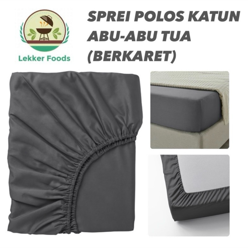 Sprei Polos Abu-abu Tua Katun Halus Nattjasmin