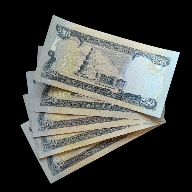 Uang Kuno Iraq 250 Dinar / Uang Kuno Asing Dinar Original Gress