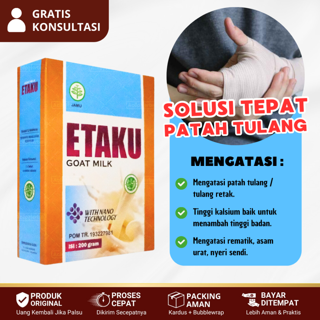 Susu Kalsium Untuk Patah Tulang, Susu Untuk Tulang Patah, Etaku Susu Patah Tulang - ETAKU GOAT MILK