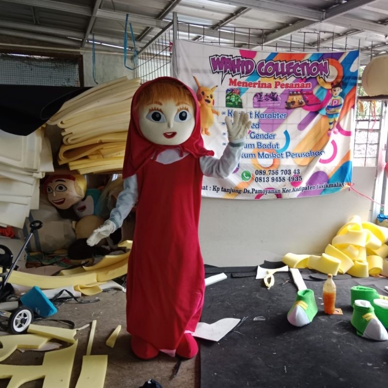 Kostum Badut Marsha Merah