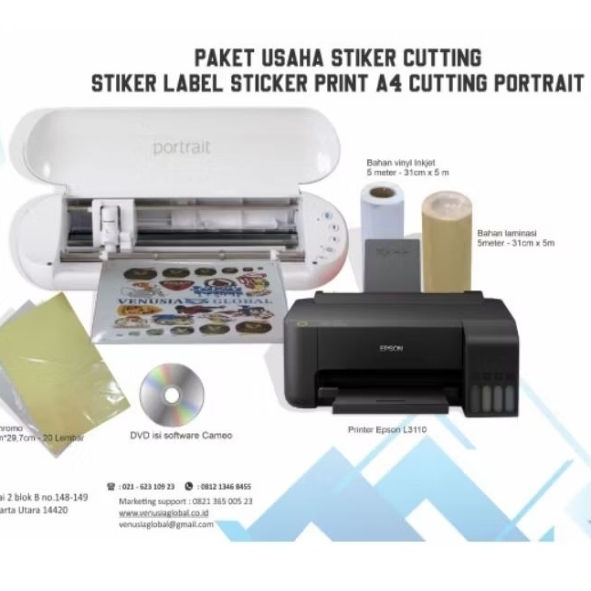 

Paket Usaha Cutting Sticker A4 | Cutting Stker Label | Sticker Vinyl | Sticker Print | Paket Printer A4 + Mesin Cutting A4