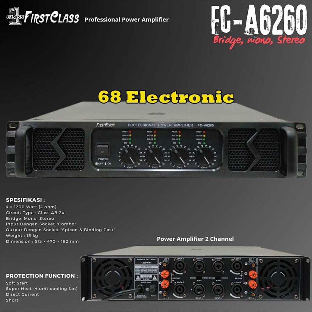 Firstclass Power Amplifier FC A6260 FC-A6260 Fc a6260 (SOFT START)