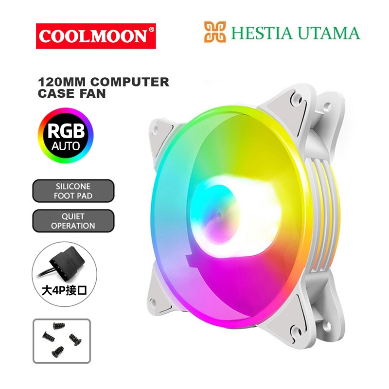 CoolMoon Fan Casing PC RGB  Phantom Rainbow 12 cm LED Molex