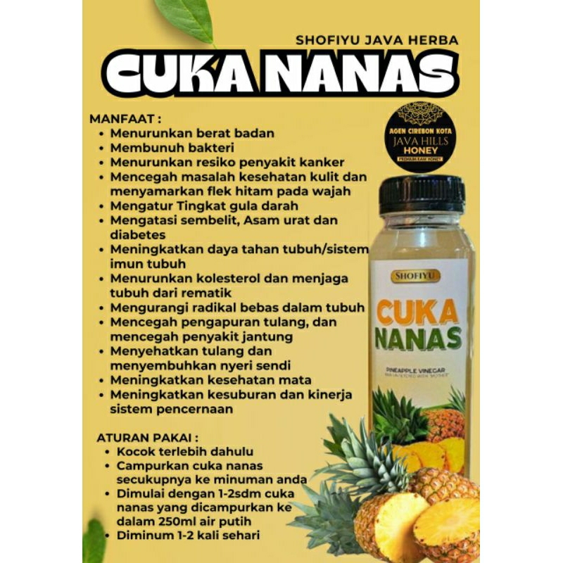 

Cuka Nanas 250ml Shofiyu Java Herba