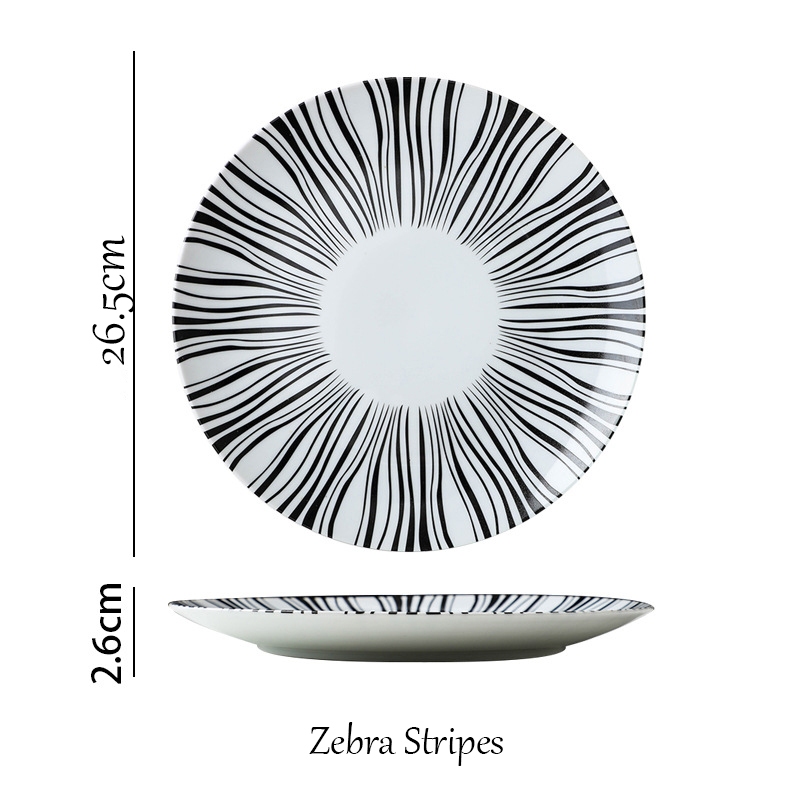 JKLP HHS Piring Makan Keramik Piring Jepang Piring Makan Jepang Motif Bulat/Motif Jepang