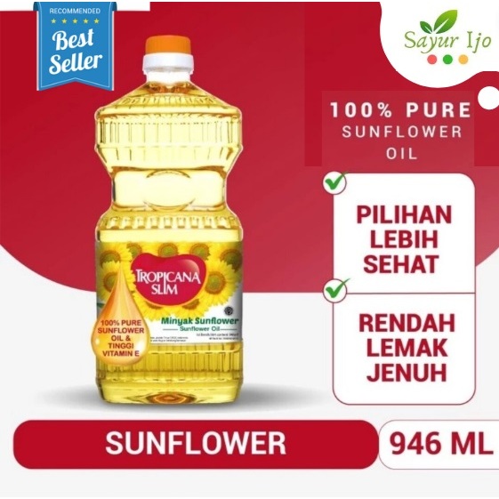 

Tropicana Slim Minyak Biji Bunga Matahari 946 ML / Botol Premium Sunflower Cooking Oil