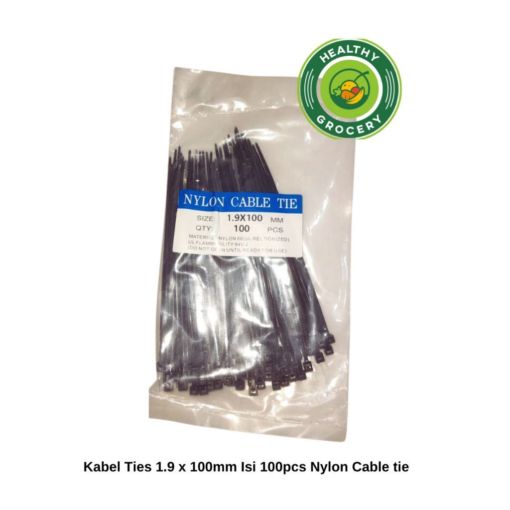 

Kabel Ties 1.9 x 100mm Isi 100pcs Nylon Cable tie