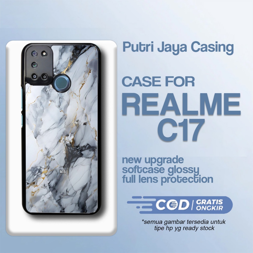 Case Realme C17 Terbaru - Realme C17 - Motif Marmer - Bahan Softcase Hardcase Premium Glossy - Case 