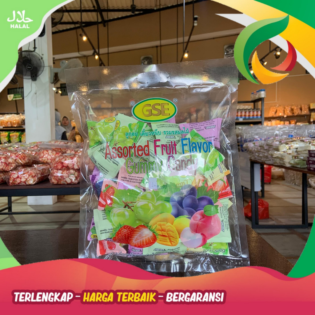 

ASSORTED FRUIT FLAVOUR GUMMY CANDY 500GR