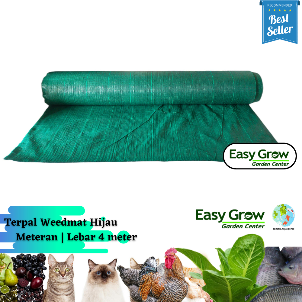 Weedmat Control Mulsa Anti Rumput Easy Grow Lebar 4 Meter Warna Hijau