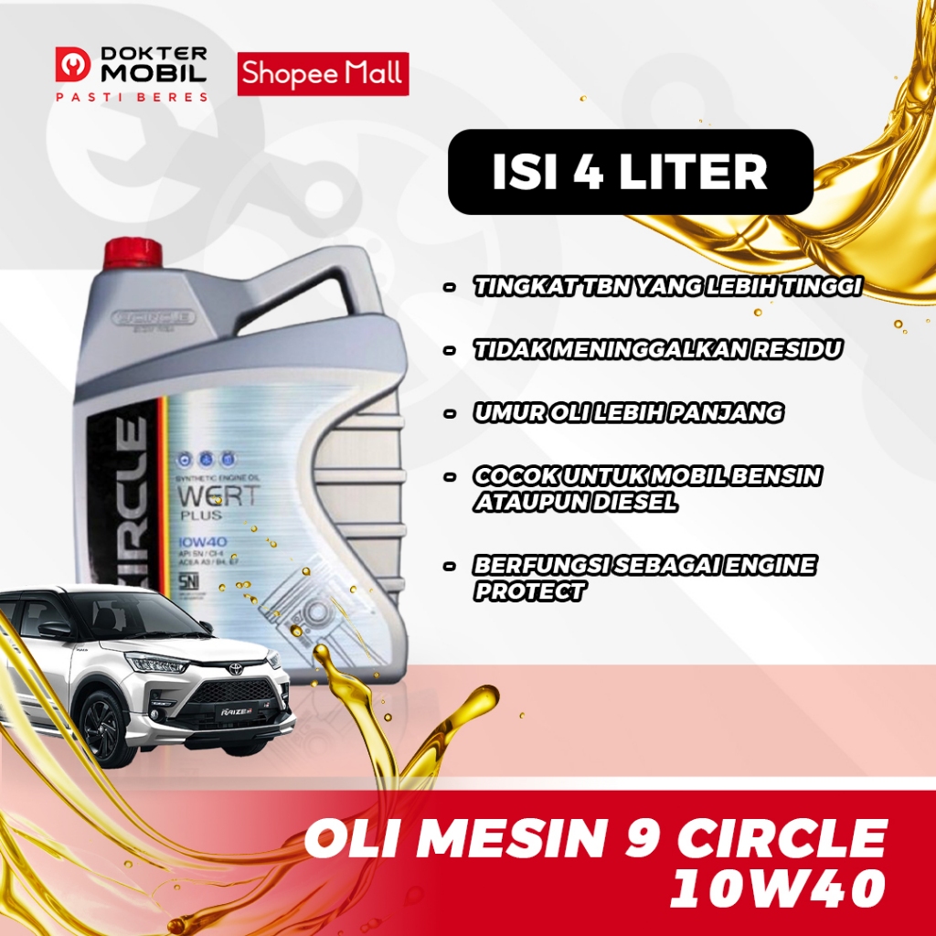 Oli Mobil Terbaik 9 Circle 10W40 Synthetic Engine Oil Wert Plus 9Circle 10W 40 10W-40