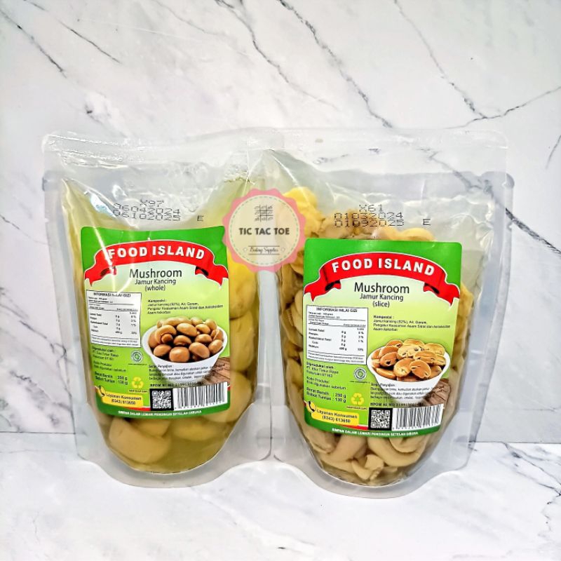 

Jamur kancing 250gr/Jamur kancing whole/jamur slice/jamur kancing slice/jamur kancing food island/musgroom