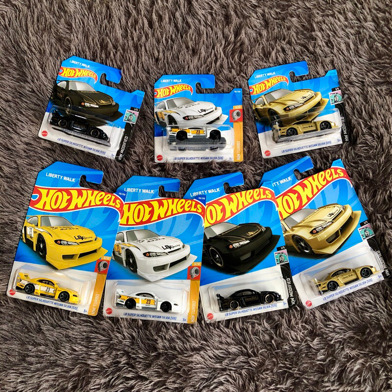 Hot Wheels LB Super Silhouette Nissan Silvia S15 LBWK Putih, Kuning, Hitam dan Gold