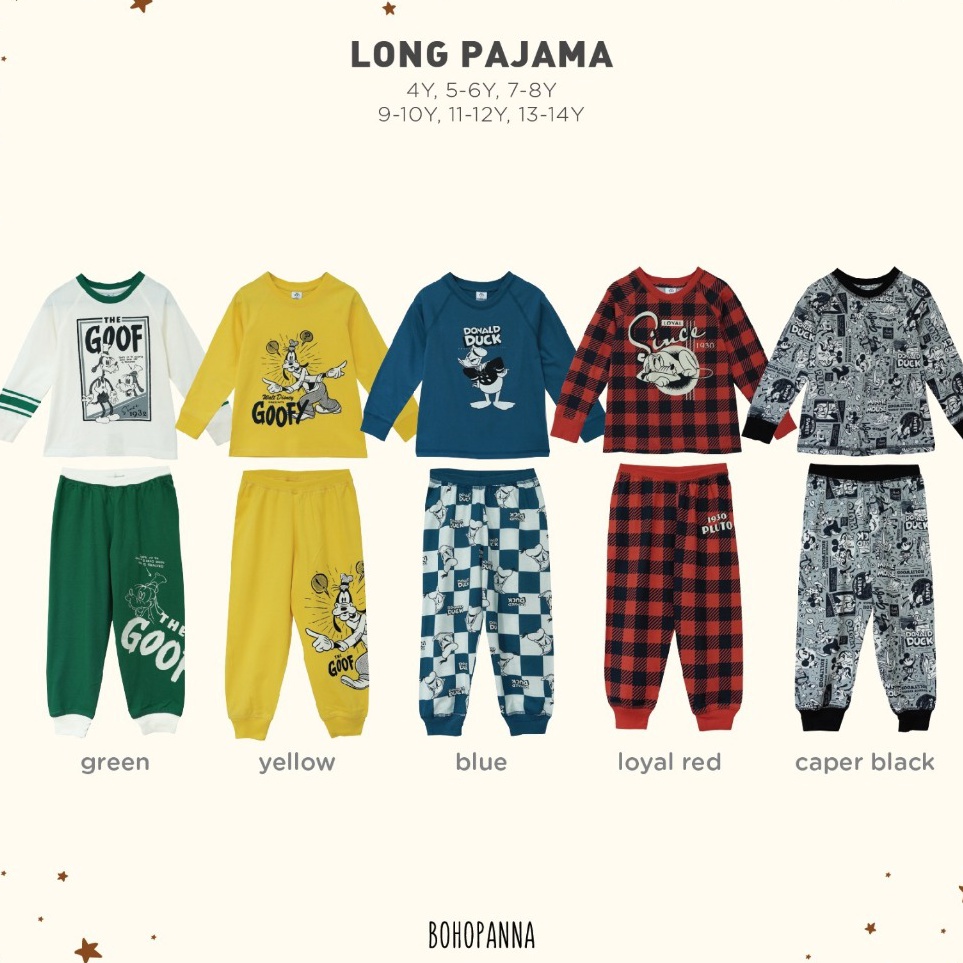 KODE N83J BOHOPANNA  BOHOPANNA X DISNEY  LONG PAJAMA  Setelan Anak