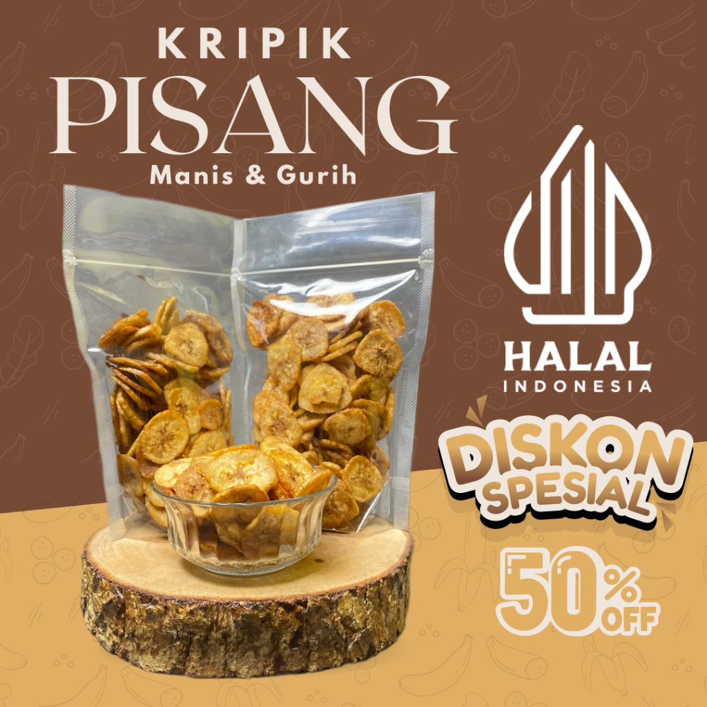 

Keripik Pisang Manis 100% BUAH PISANG ASLI / Pisang Manis Cemilan Renyah Snack Jajanan Viral